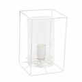 Elegant Garden Design Elegant Designs Small Exposed Glass and Metal  Table Lamp, White/Clear LT2069-WHT
